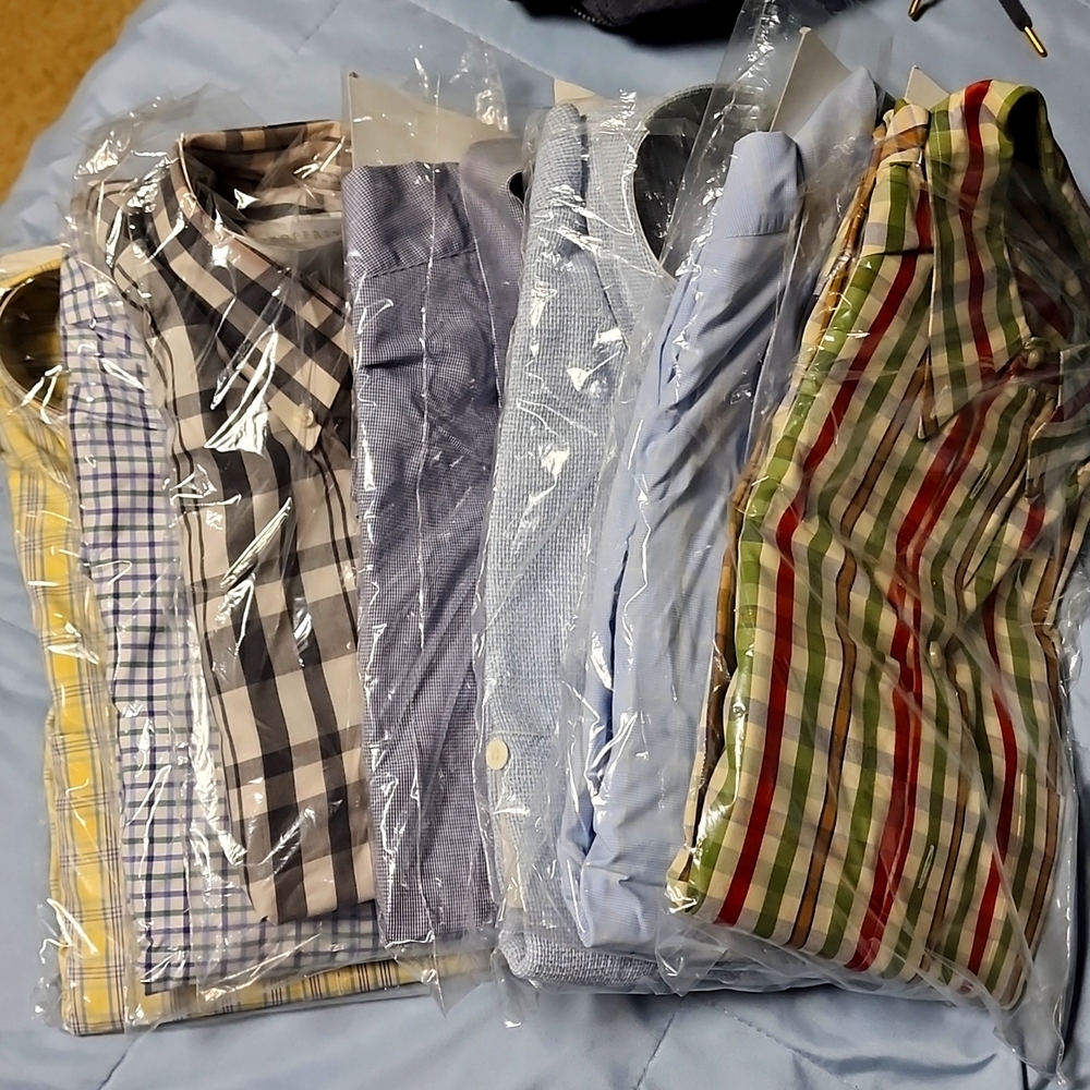 6 Men's Button-down Shirts 17, L, and XL